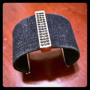 Swarovski Navy blue Crystal & Denim Cuff Bracelet